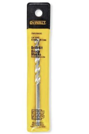 BROCA PARA CONCRETO DEWALT 1/4 X 6