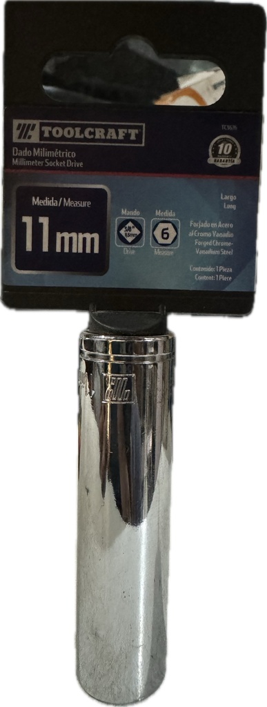 COPA LARGA MANDO 3/8 EXAGONAL TOOLCRAFT 11 MM