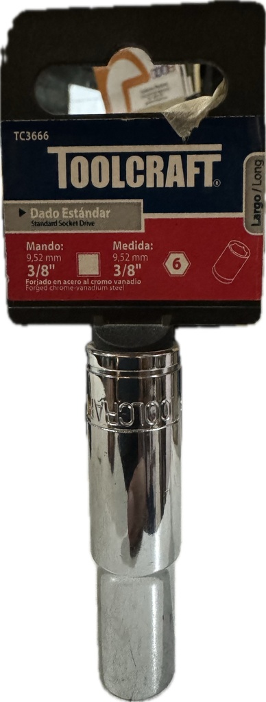 COPA LARGA MANDO 3/8 EXAGONAL TOOLCRAFT 3/8