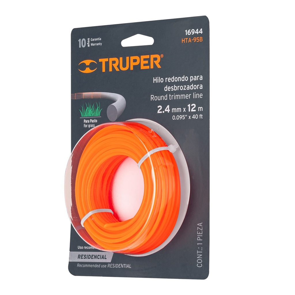 HILO REDONDO  2.4 MM X 12 MTS BLISTER TRUPER