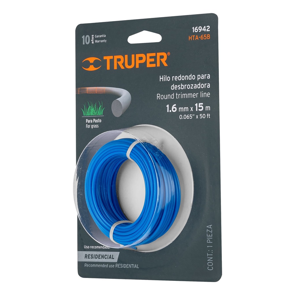 HILO REDONDO 1.6MM X 15 MTSBLISTER TRUPER