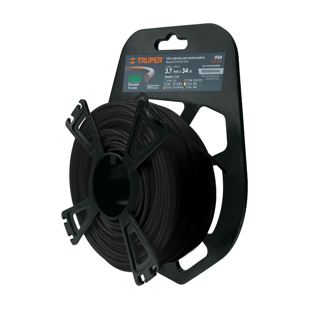 HILO REDONDO 3.7MM X 34M NEGRO TRUPER