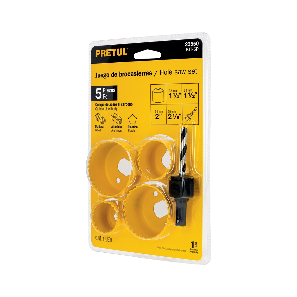 JUEGO PARA INSTALAR CERRADURA 5 PZAS