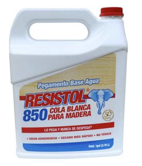 PEGAMENTO COLA BLANCA RESISTOL 1 GALON