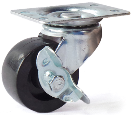 RODO GIRATORIO POLIAMIDA NEGRO CON FRENO DE 2