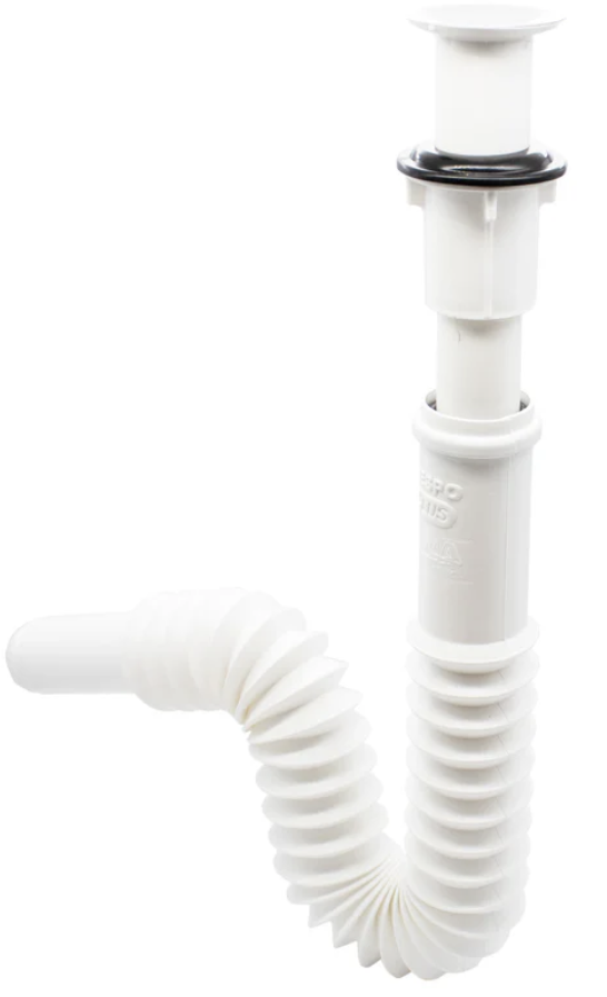 SIFON TIPO ACORDEON BLANCO P/LAVAMANO FAMA