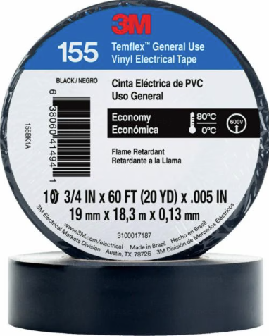 CINTA DE AISLANTE 3M TEMFLEX NEGRO 9M