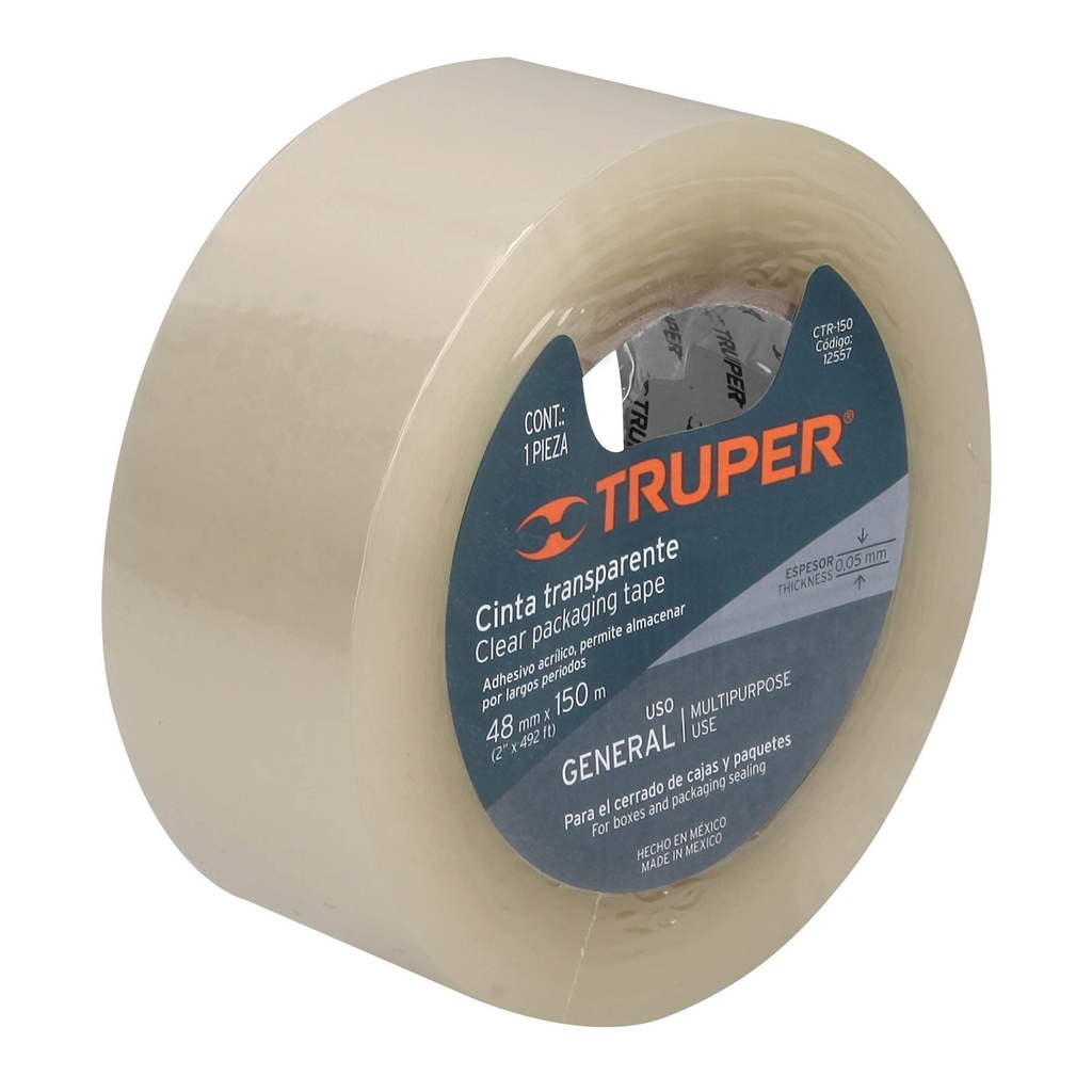 CINTA EMPAQUE TRANSP 48MMX 150M BLISTER