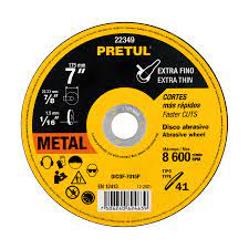 DISCO CORTE METAL EXTRA FINO PRETUL 7 X 1.5MM