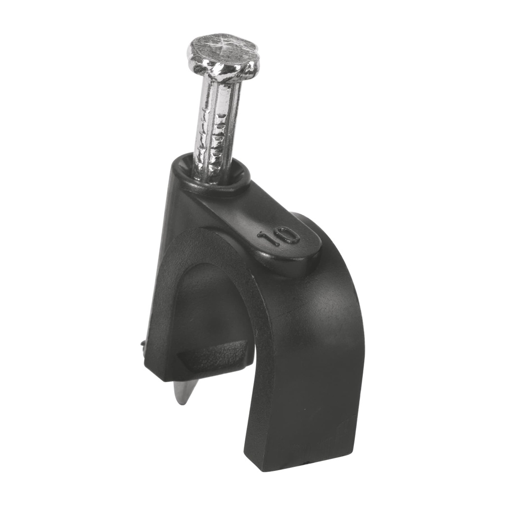 GRAPA CURVA PARA CABLE DE 10MM NEGRA VOLTECK