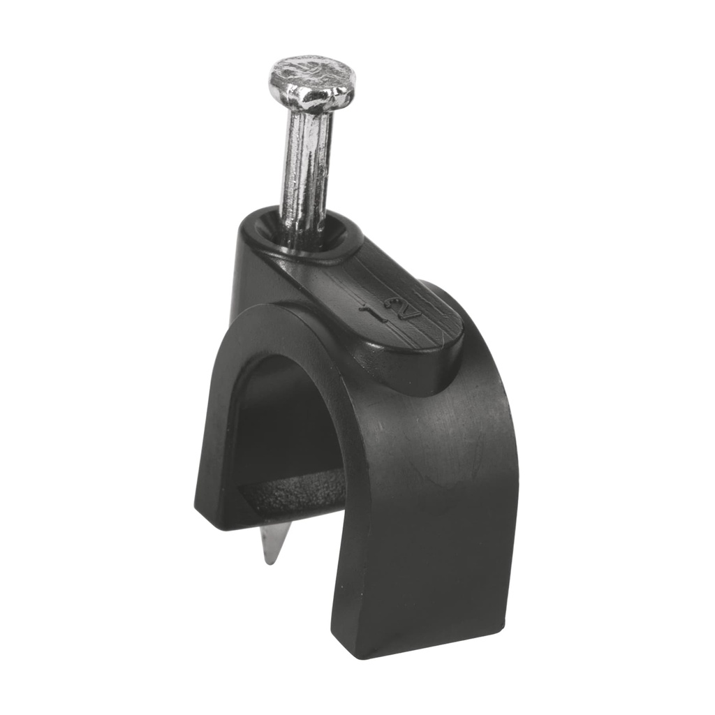 GRAPA CURVA PARA CABLE DE 12MM NEGRA VOLTECK