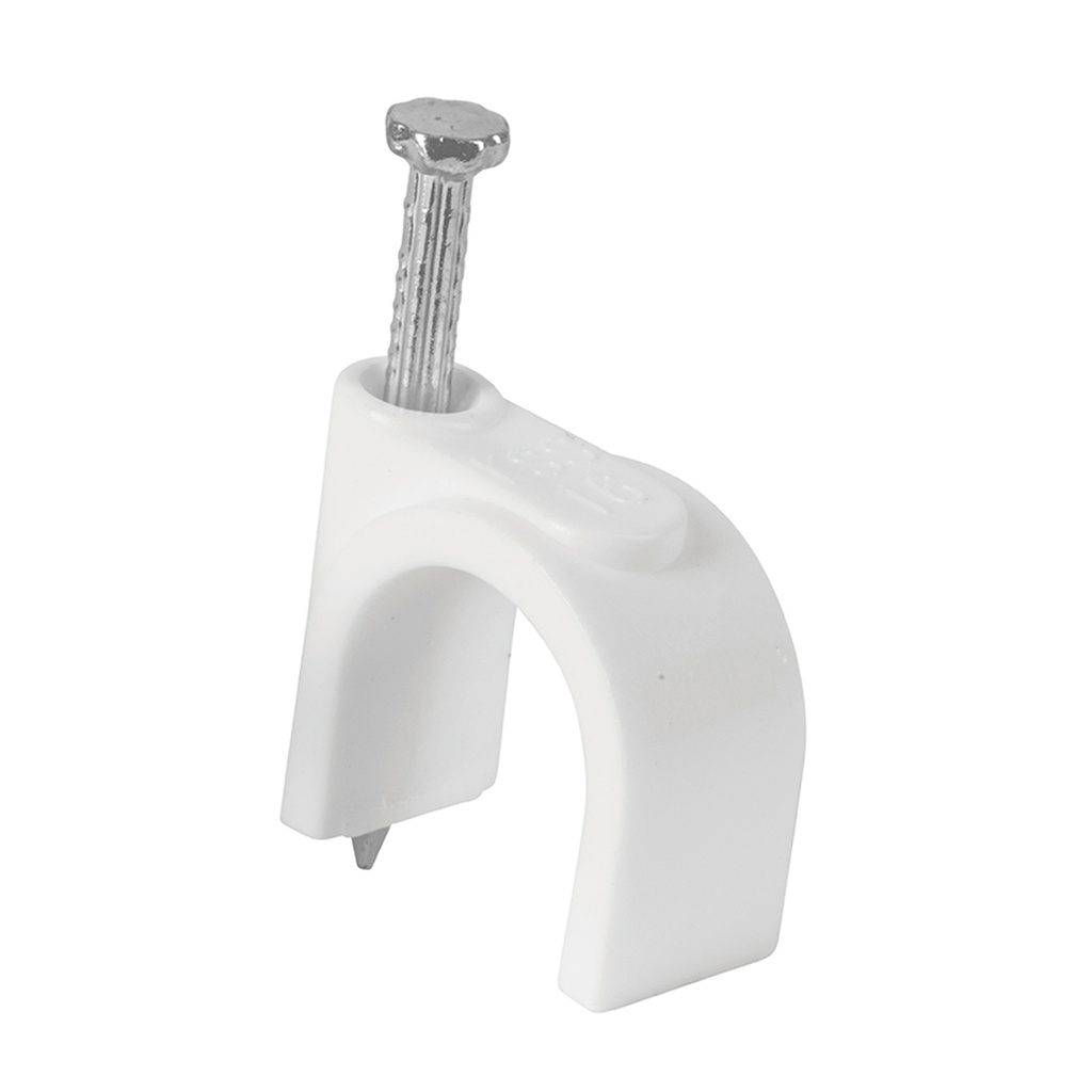 GRAPA CURVA PARA CABLE DE 16MM BLANCO VOLTECK