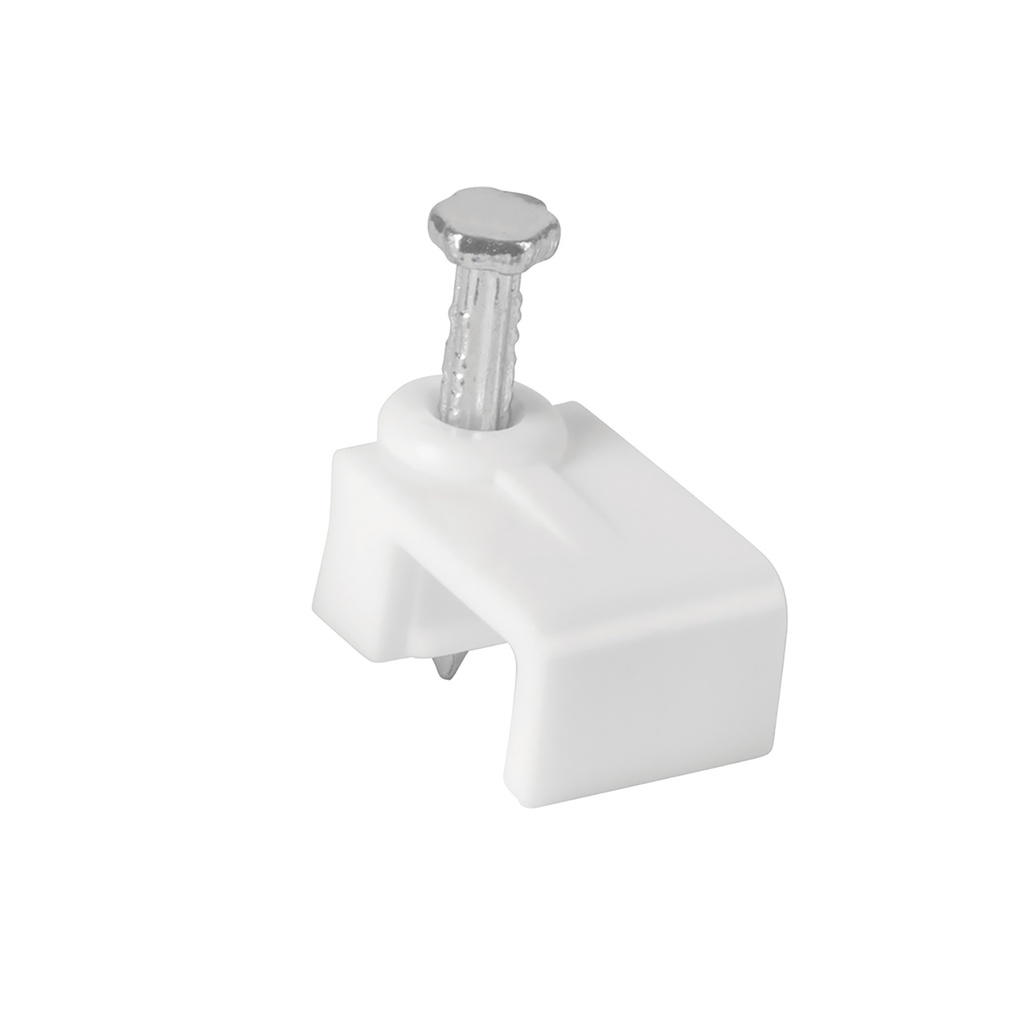 GRAPA PLANA PARA CABLE DE 8MM BLANCO VOLTECK