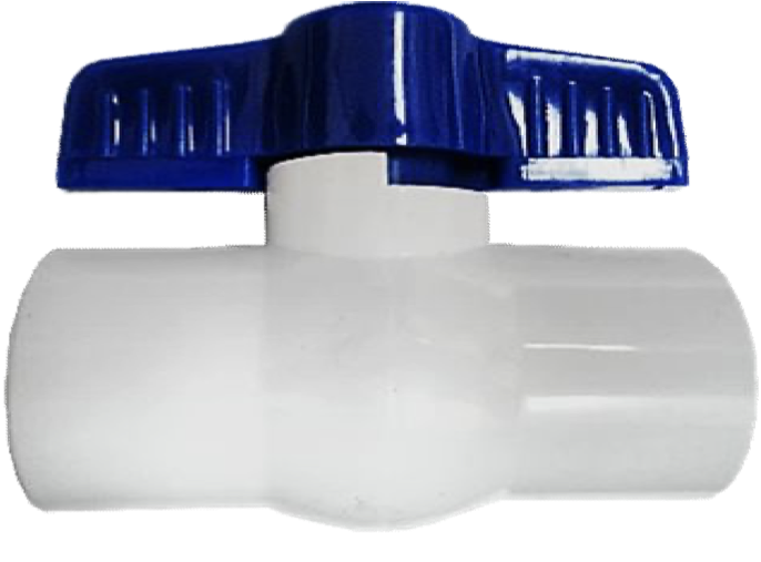 LLAVE DE PASO PVC DE BOLA MARIPOSA KUVAL 3/4 PLG