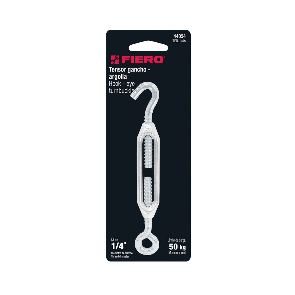 TENSOR ZINC,1/4 GANCHO ARGOLLA FIERO