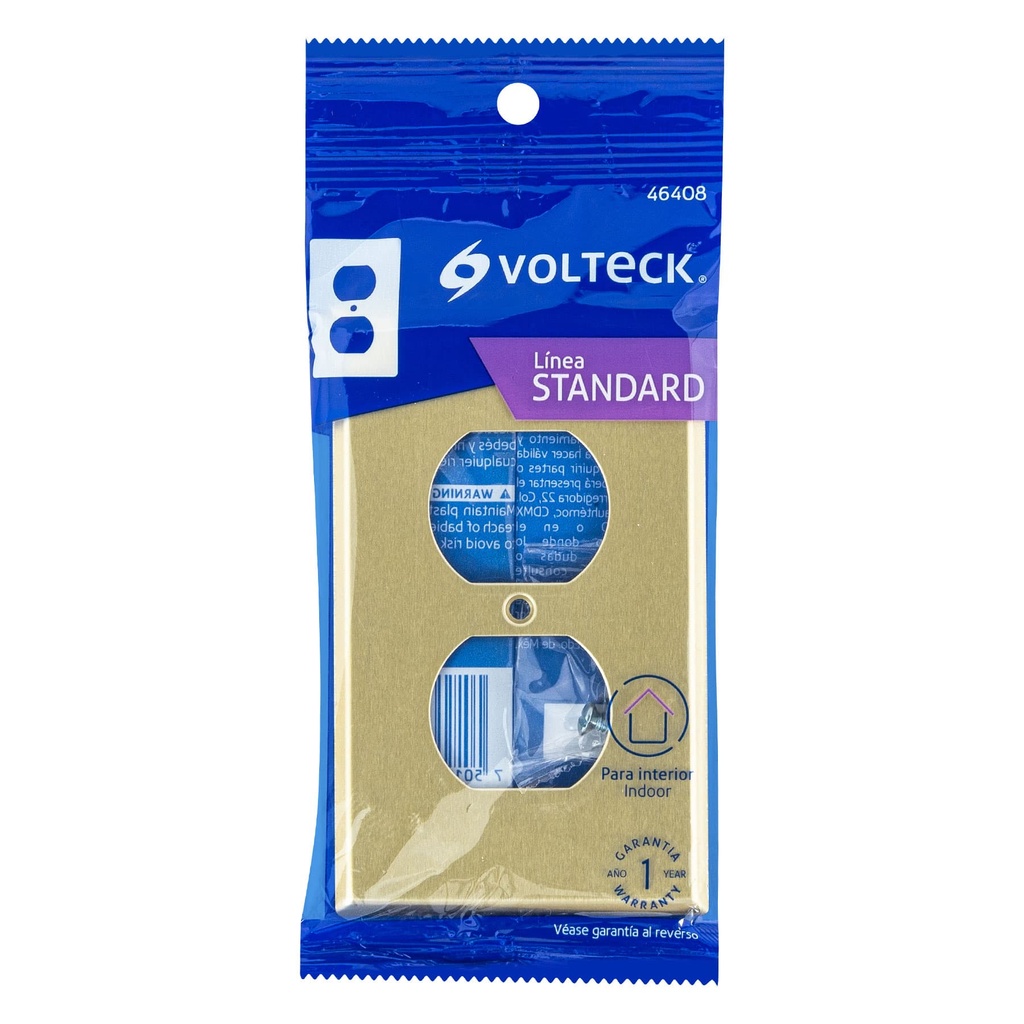 PLACA DOBLE PARA TOMA METALICA VOLTECK