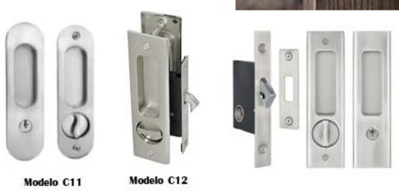 CHAPA PARA PUERTA CORREDISA DE VIDRIO COLOR ALUMINIO LOCK PLUS