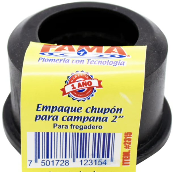 EMPAQUE CHUPON PARA CAMPANA DE LAVAMANO 2"