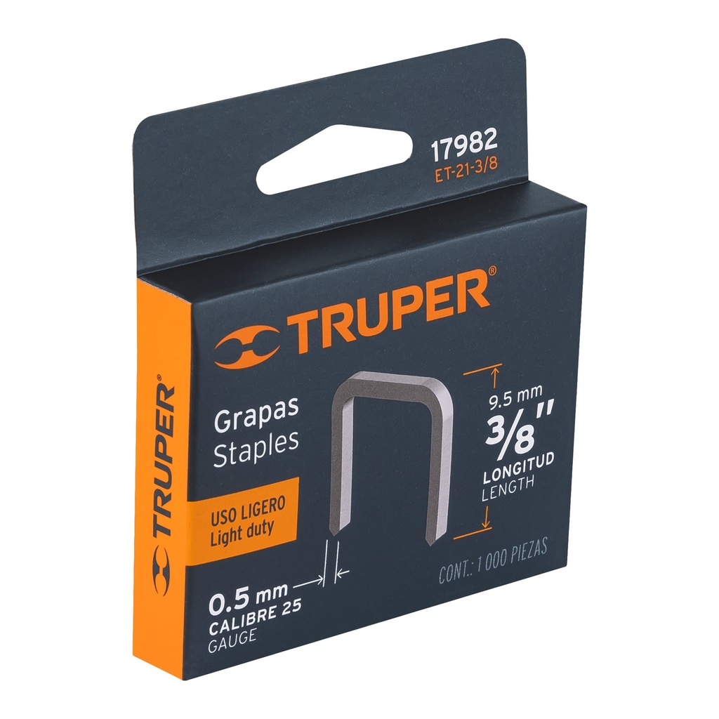 GRAPAS PARA ENGRAPADORA USO RUDO ET-50 3/8 TRUPER