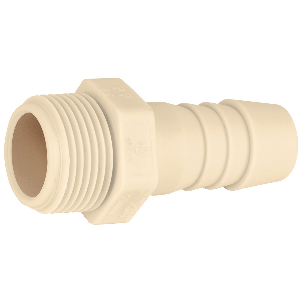 CONECTOR MACHO PVC PARA MANGUERA 3/4 X 3/4 FOSET