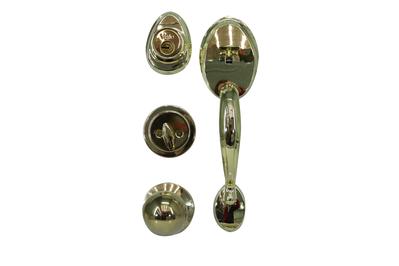 CHAPA PARA PUERTA PRINCIPAL LOCK PLUS DORADO