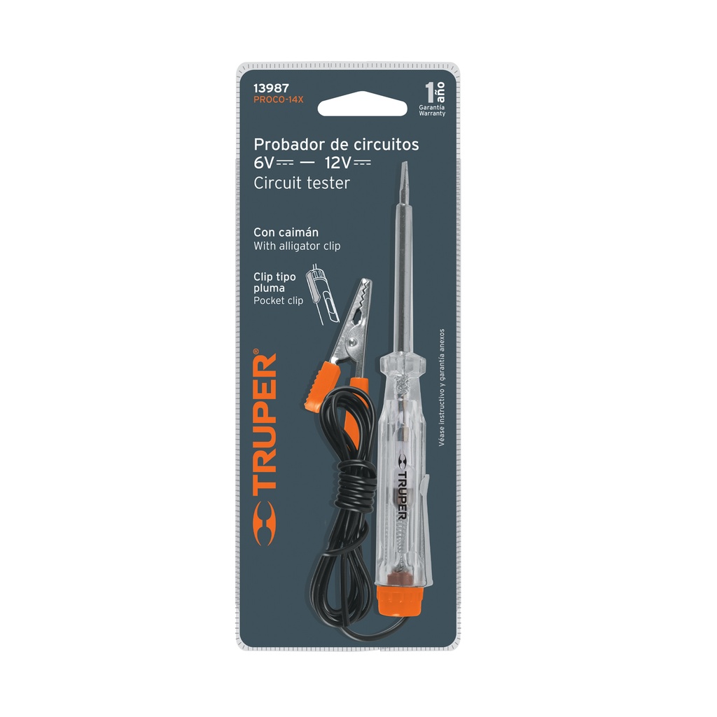 PROBADOR DE CORRIENTE  12V TRUPER