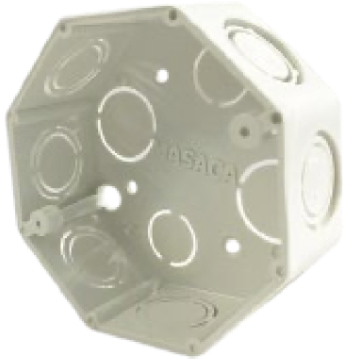 [2121] CAJA OCTAGONAL PLASTICA BLANCO MASACA