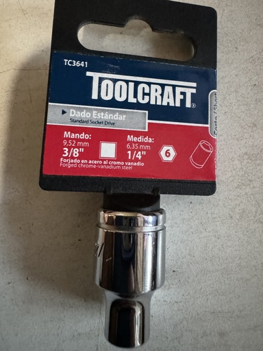 [TC3641] COPA CORTO MANDO 3/8 EXAGONAL TOOLCRAFT 1/4