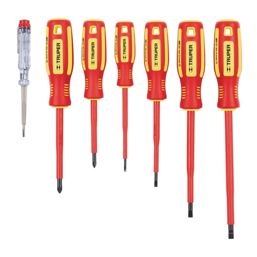 [14196] DESARMADORES DIELECTRIVO 6 Y 1 PROBADOR TRUPER