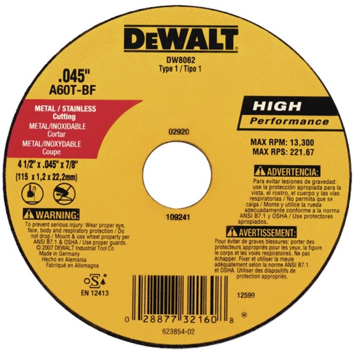 [DW8065] DISCO CORTE METAL FINO 7 DEWALT
