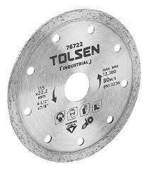 [76722] DISCO DIAMANTADO DE CORTE CONTINUO TOLSEN 4 1/2