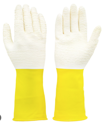 [19-109] GUANTE DE HULE AMARILLO NO. 7