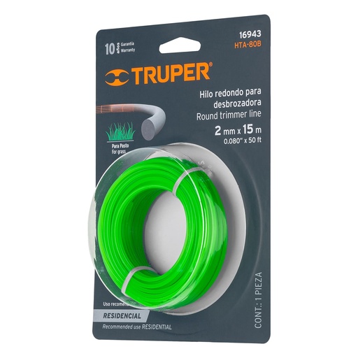 [16943] HILO REDONDO 2MM X 15 MTS BLISTER TRUPER