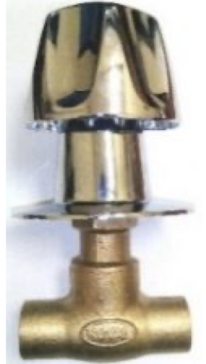 [X61-320] LLAVE PARA DUCHA BRONCE KUVAL MANESILLA CROMADA GRANDE