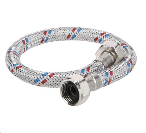 [M-12952] MANGUERA DE ABASTO FLEXIBLE DE VINILO TUERCAS DE ACERO KUVAL 1/2 X 3/8 X 20