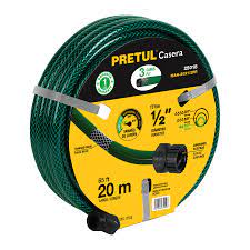 [25018] MANGUERA REFORZADA 3 CAPA CONEXION PLASTICO DE 1/2 X 20MTS PRETUL