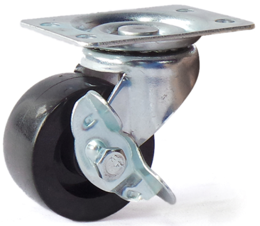 [RODC57] RODO GIRATORIO POLIAMIDA NEGRO CON FRENO DE 2