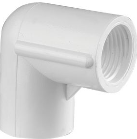 [A2182] CODO CON ROSCA 90 PVC 1