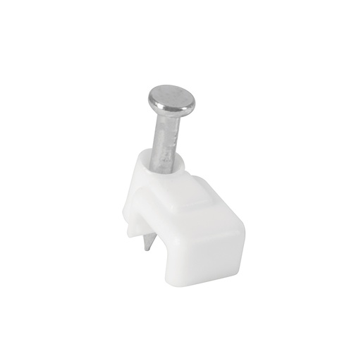 [48277] GRAPA PLANA PARA CABLE DE 5MM BLANCA VOLTECK