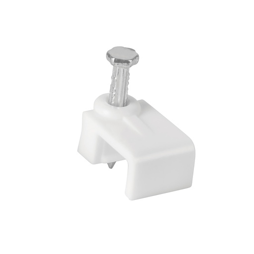 [48278] GRAPA PLANA PARA CABLE DE 8MM BLANCO VOLTECK