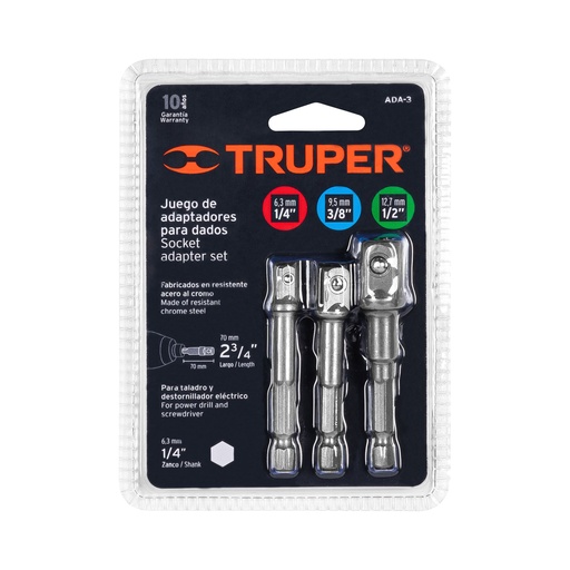 [10752] JUEGO DE ADAPTADORES PARA DADOS 3 PIEZAS