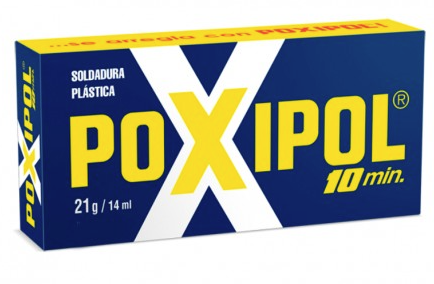 [A0362] POXIPOL CAJA AZUL 14 ML COLOR GRIS