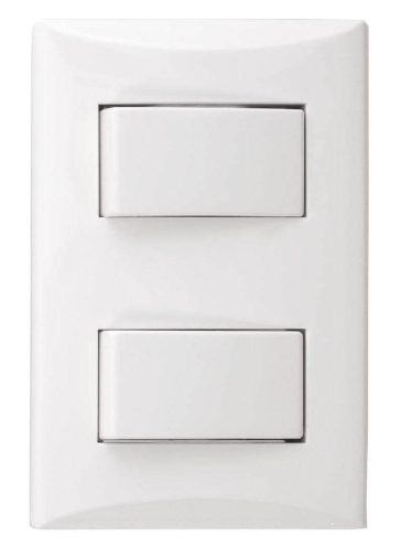 [1004-W] APAGADOR  DOBLE 15A 125V BLANCO PLATA EAGLE