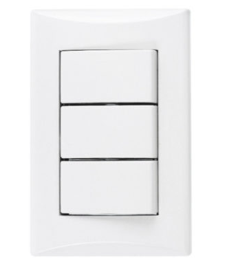 [1005-W] APAGADOR TRIPLE 15A 125V BLANCO PLATA EAGLE