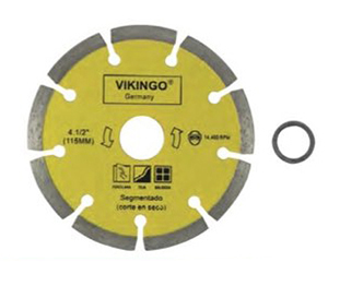 [VK0242] DISCO DIAMANTADO DE CORTE SEGMENTADO 4 1/2 VIKINGO