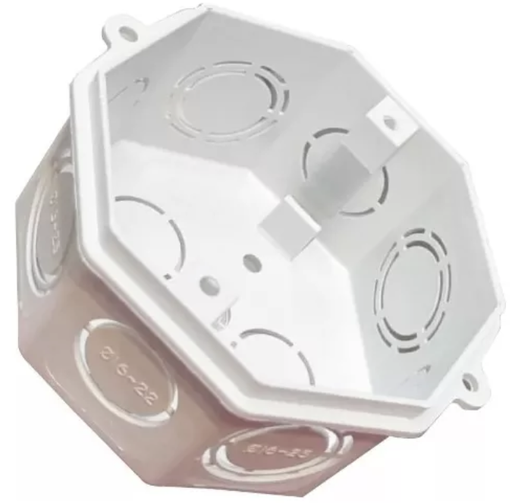 [TY0478] CAJA OCTAGONAL PLASTICA BLANCO HUESO