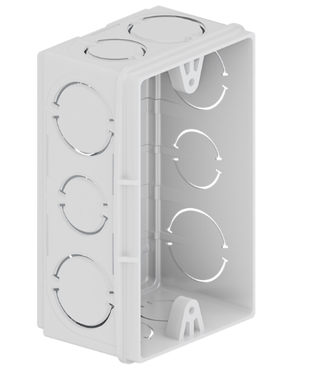 [TY0438] CAJA RECTANGULAR PLASTICA BLANCO HUESO