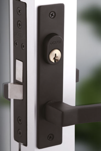 [549/CAFE] CHAPA CERRADURA PARA PERFILES DE ALUMINIO CAFE