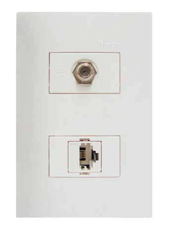 [CJ1878] TOMA PARA COAXIAL Y RED RJ45 PARA CAJA CHINO