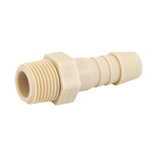[48574] CONECTOR MACHO PVC PARA MANGUERA 1/2 X 1/2 FOSET
